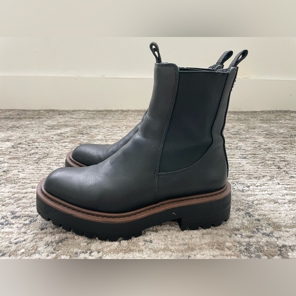 SAM EDELMAN Laguna Chelsea Boots Womens Size 5 Black Leather Waterproof - Picture 2 of 8